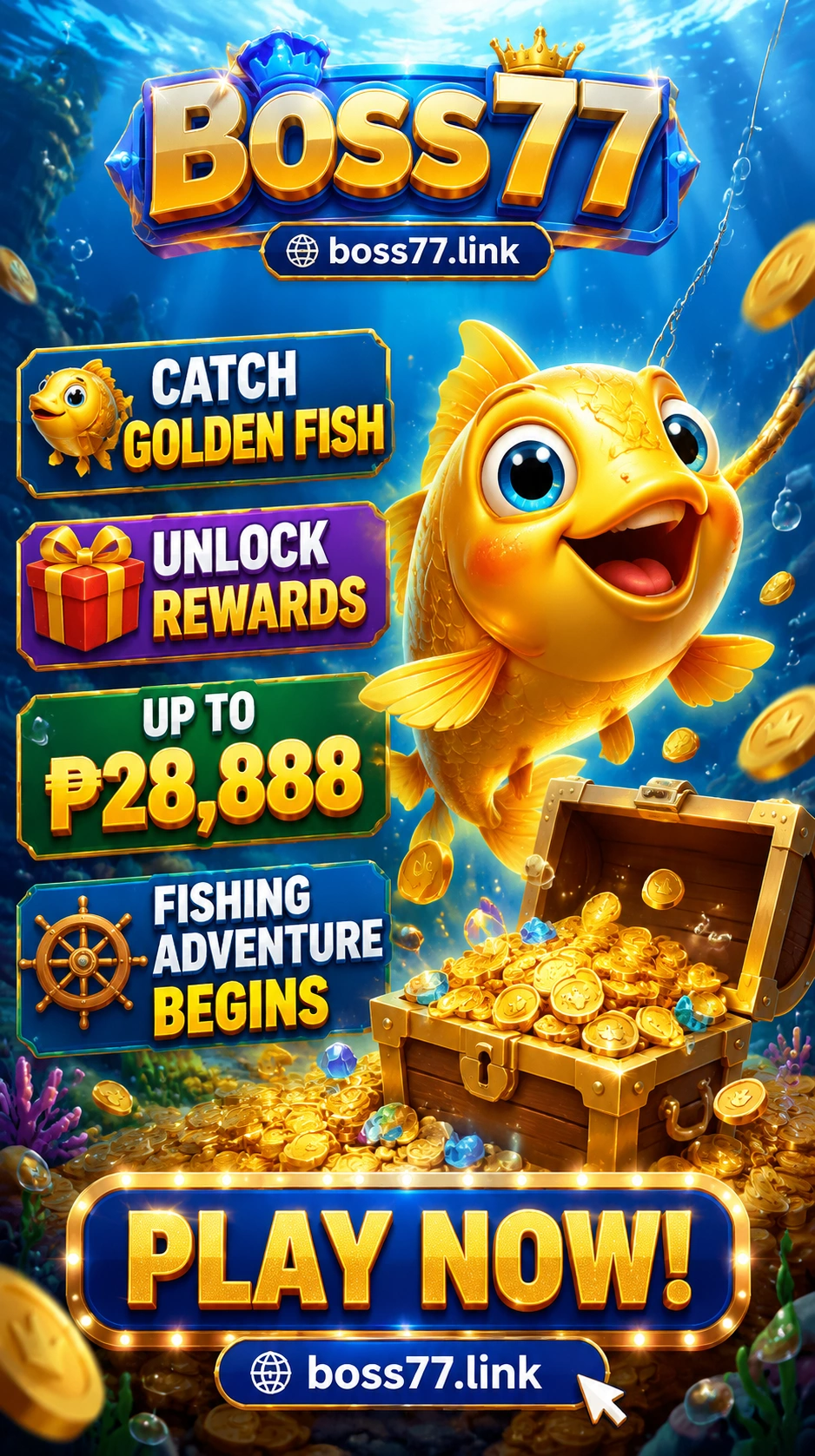 boss77 fish room interface visual