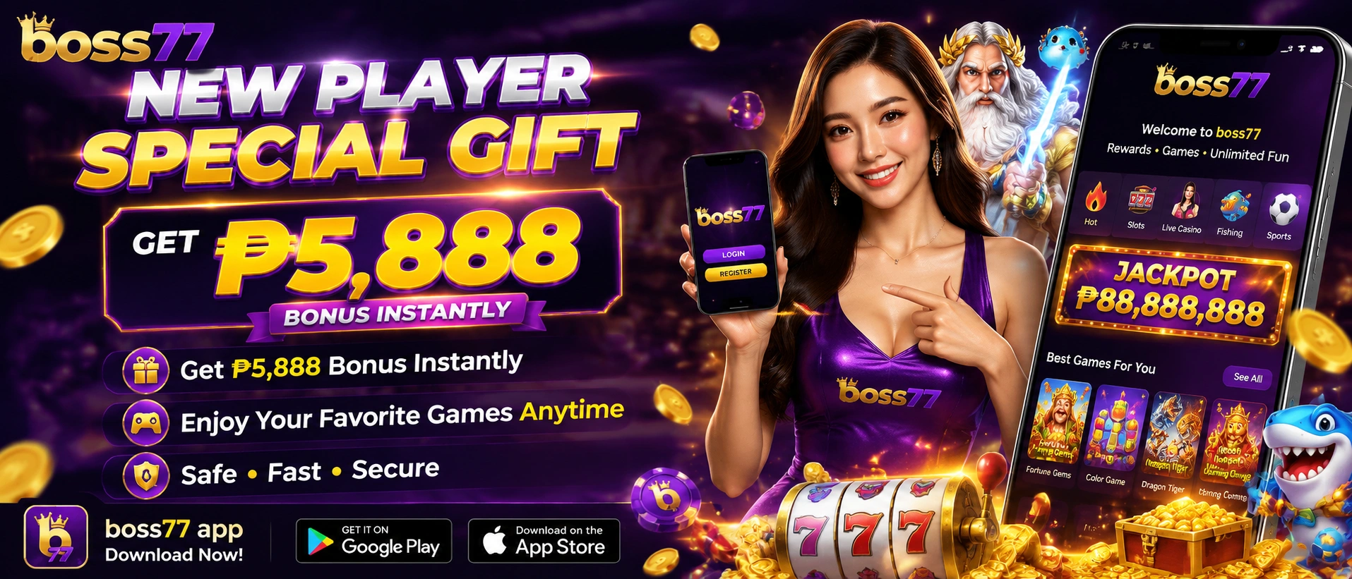 Boss77 promotions and games visual